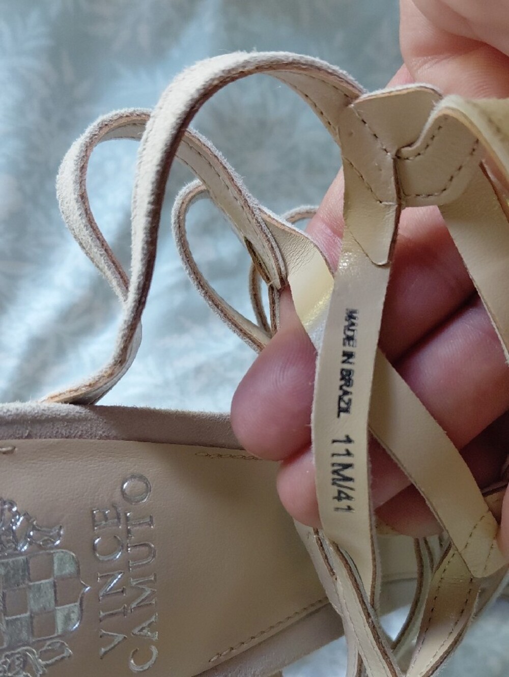 Vince Camuto Beige Strappy High-Heel Gladiator Sandals - Picture 5 of 6